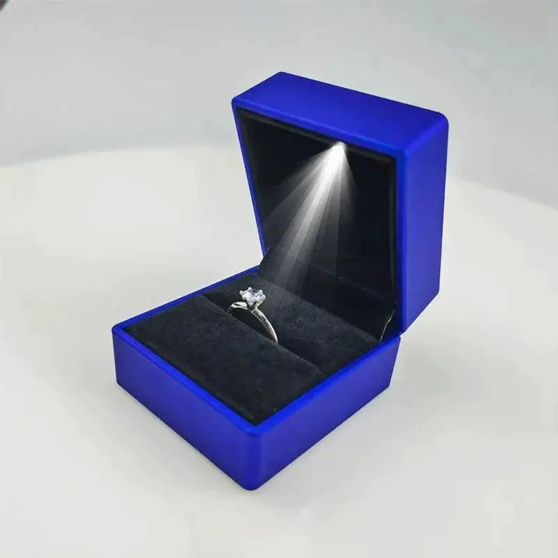 LED Illuminated Ring Box Elegant Jewelry Storage Case