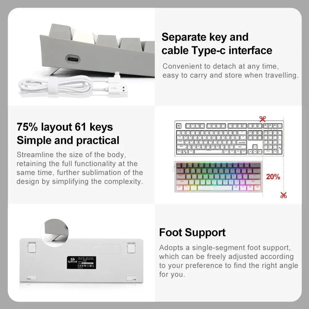 Redragon Fizz Mini Mechanical Gaming Keyboard Ultimate