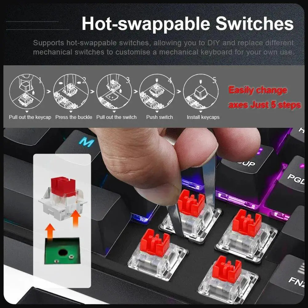 E-YOOSO Z686 RGB Mechanical Keyboard Red Switches For Gaming