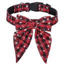 Snowflake Bow Dog Collar For Festive Holiday Fashion