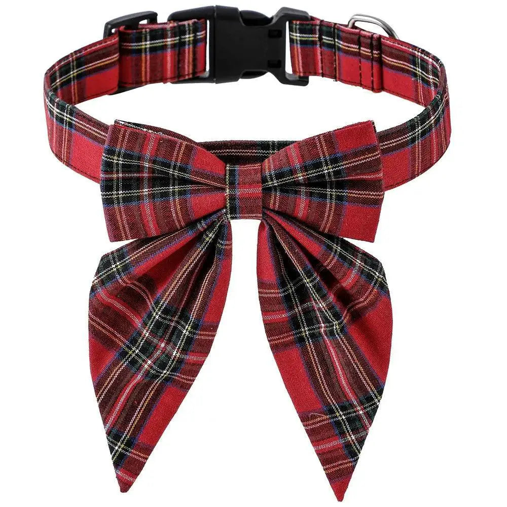 Snowflake Bow Dog Collar For Festive Holiday Fashion