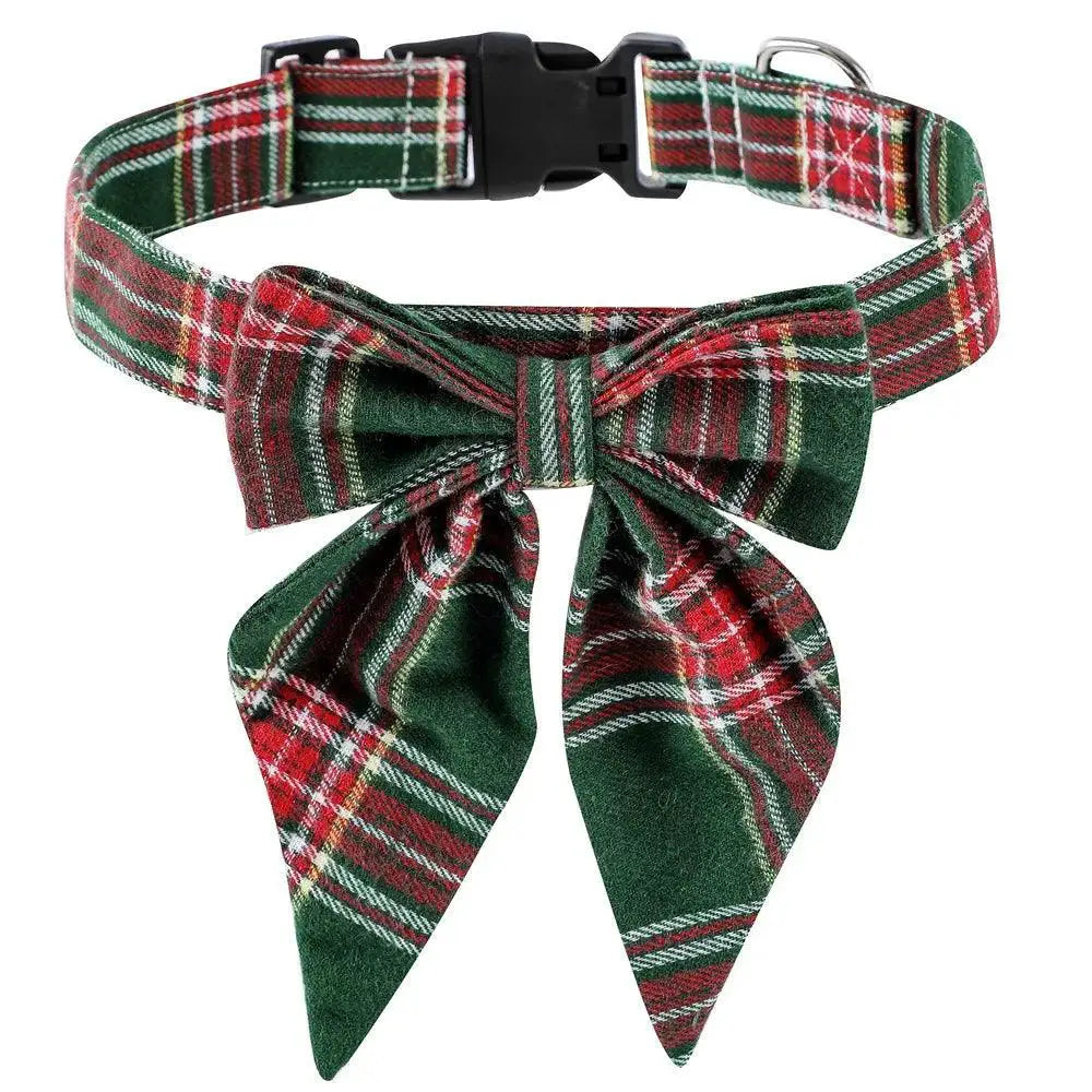 Snowflake Bow Dog Collar For Festive Holiday Fashion