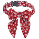 Snowflake Bow Dog Collar For Festive Holiday Fashion