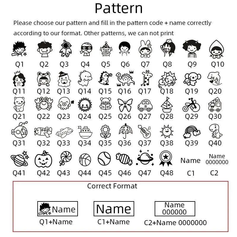 Customizable Kids Name Stamp Set Waterproof Non Fading Kit