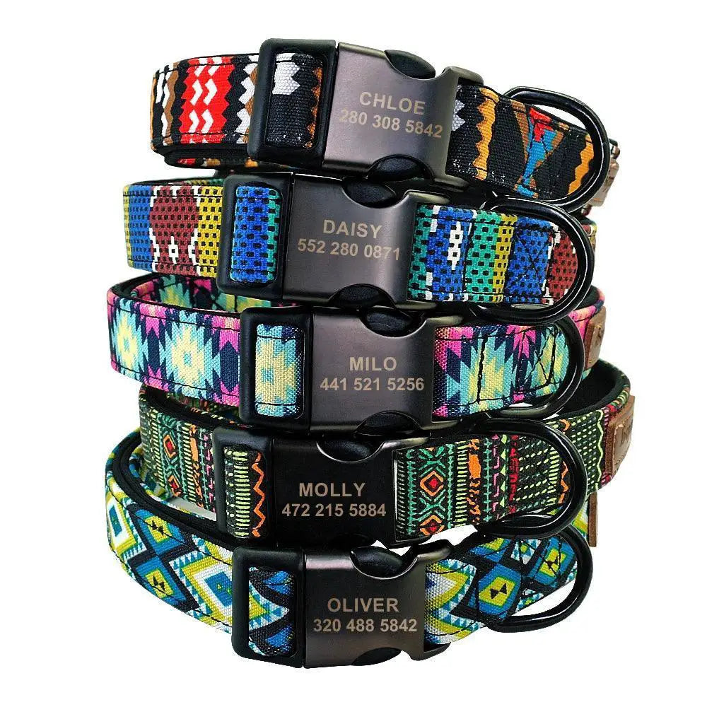 Colorful Personalized Dog Collar Set For All Breeds