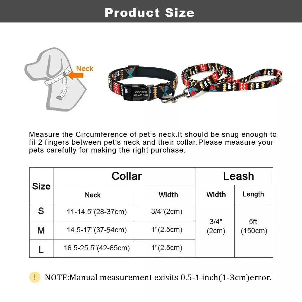 Colorful Personalized Dog Collar Set For All Breeds