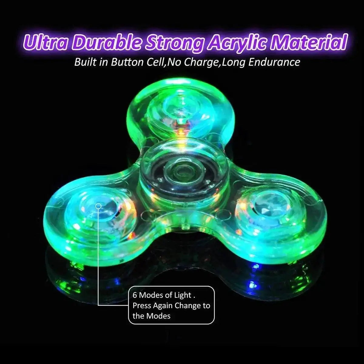 LED Fidget Spinner Mesmerizing Stress Relief Toy With Glow