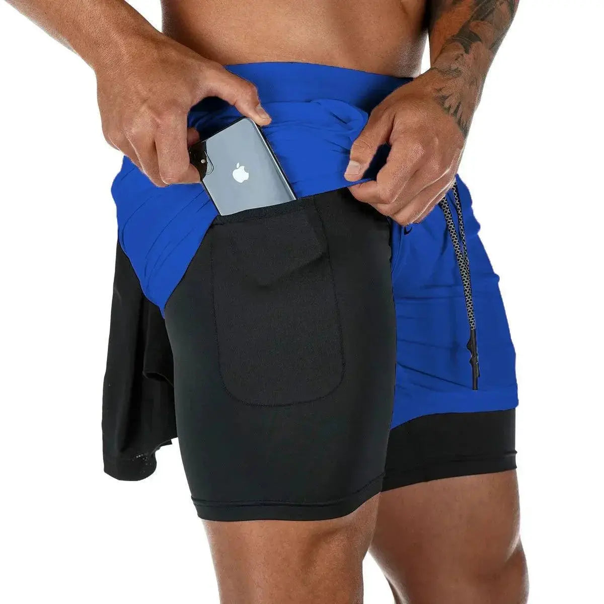Men's Double Layer Fitness Shorts Stay Cool And Comfy