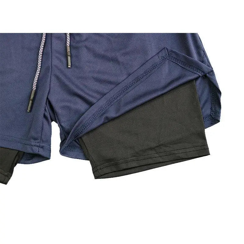 Men's Double Layer Fitness Shorts Stay Cool And Comfy