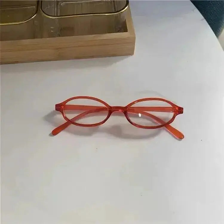 Retro Oval Red Green Anti Blue Light Glasses For Women