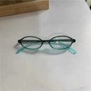 Retro Oval Red Green Anti Blue Light Glasses For Women