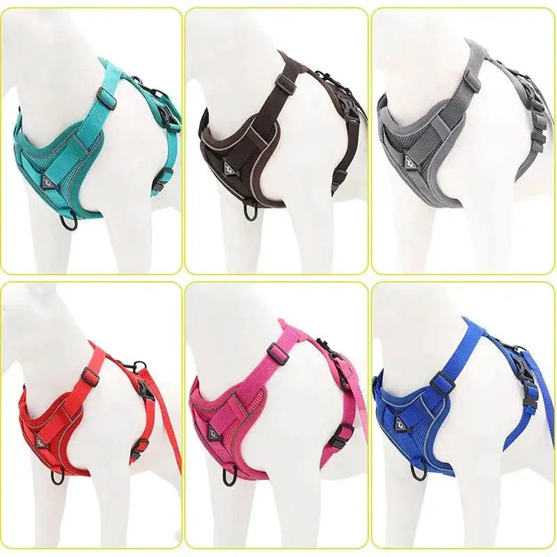 French Bulldog Reflective Mesh Harness With Leash Small