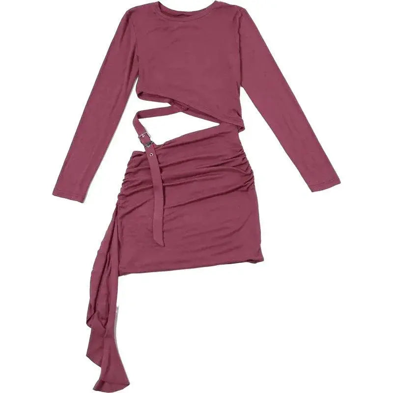 Sylcue Winter Fashion Waist Cut Slim Dress for Women