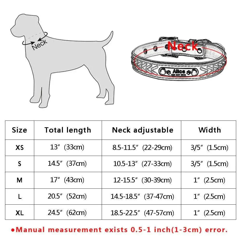Personalized Braided Leather Dog Collar With Name Plate