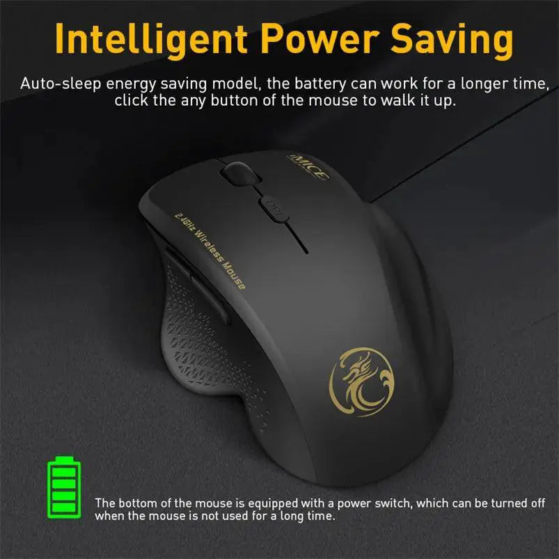 Ergonomic Wireless Optical Mouse For Laptop Stable 2.4Ghz