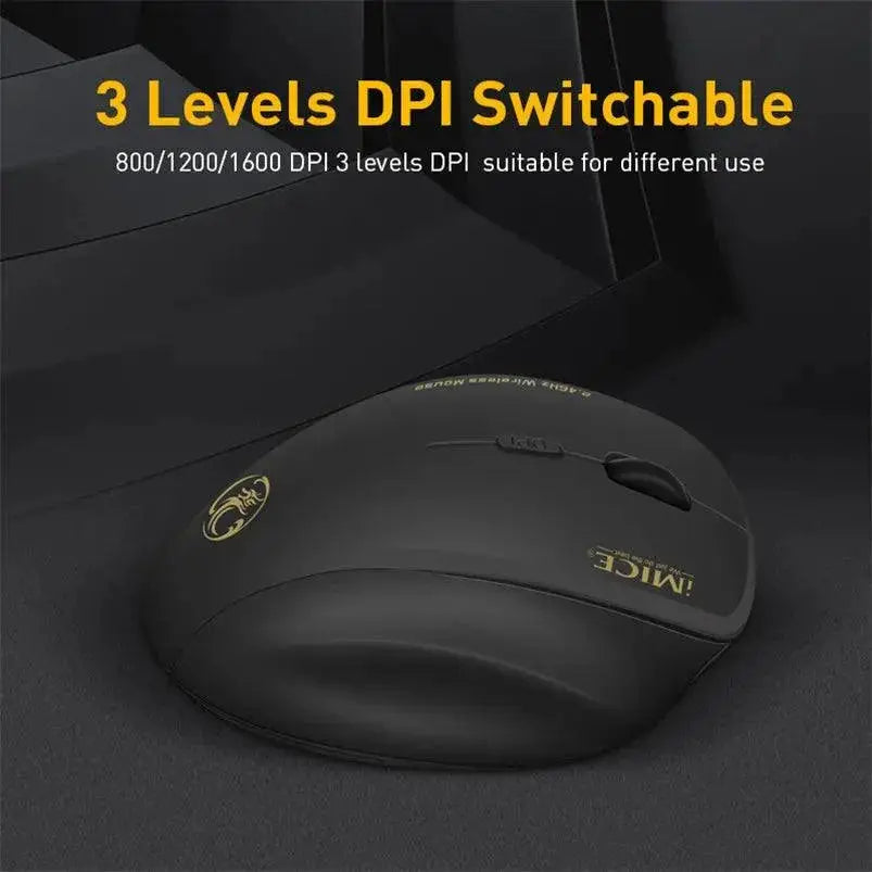 Ergonomic Wireless Optical Mouse For Laptop Stable 2.4Ghz