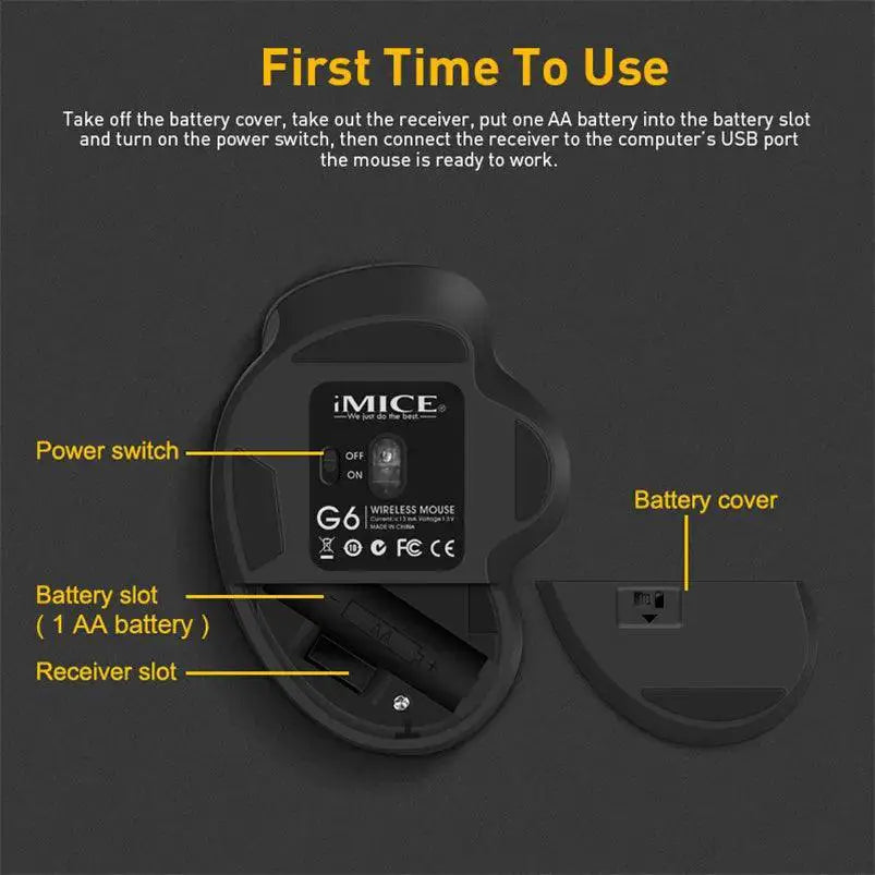 Ergonomic Wireless Optical Mouse For Laptop Stable 2.4Ghz