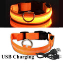 LED Glowing Dog Safety Collar Water Resistant Rechargeable