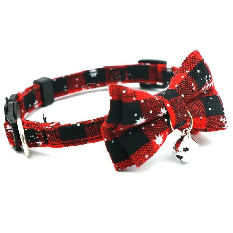 Festive Plaid Snowflake Breakaway Collar For Cats And Dogs