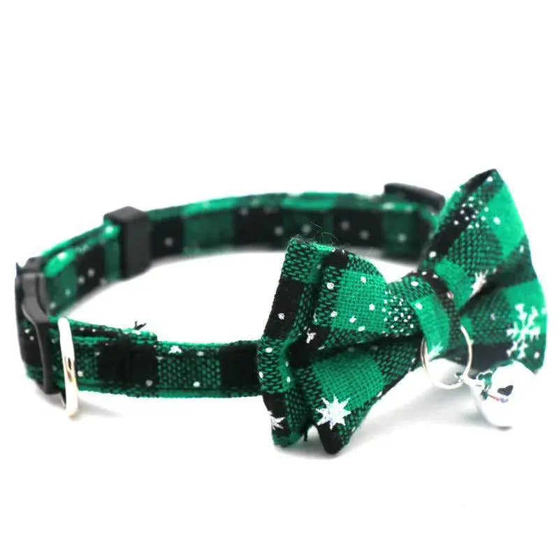 Festive Plaid Snowflake Breakaway Collar For Cats And Dogs