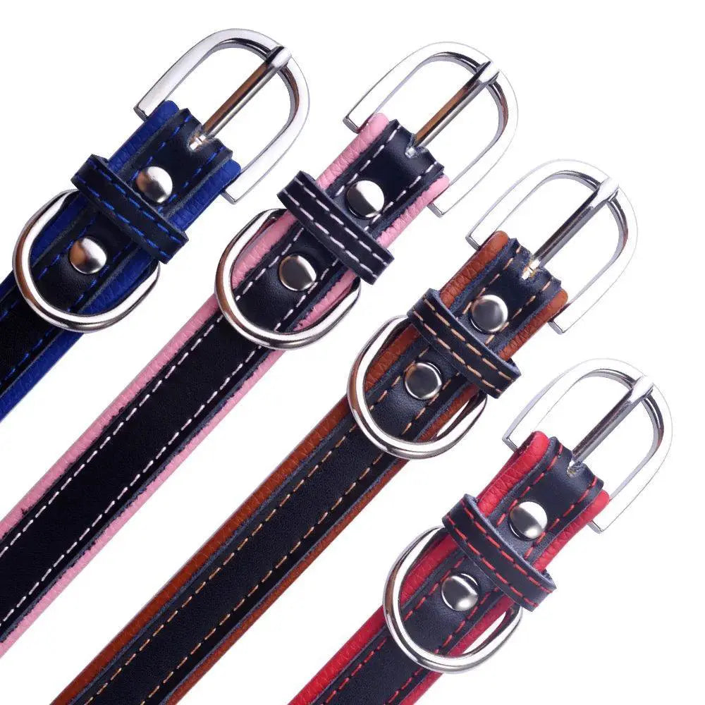 AiruiDog Eco Friendly Leather Dog Collar Engraved ID Tag