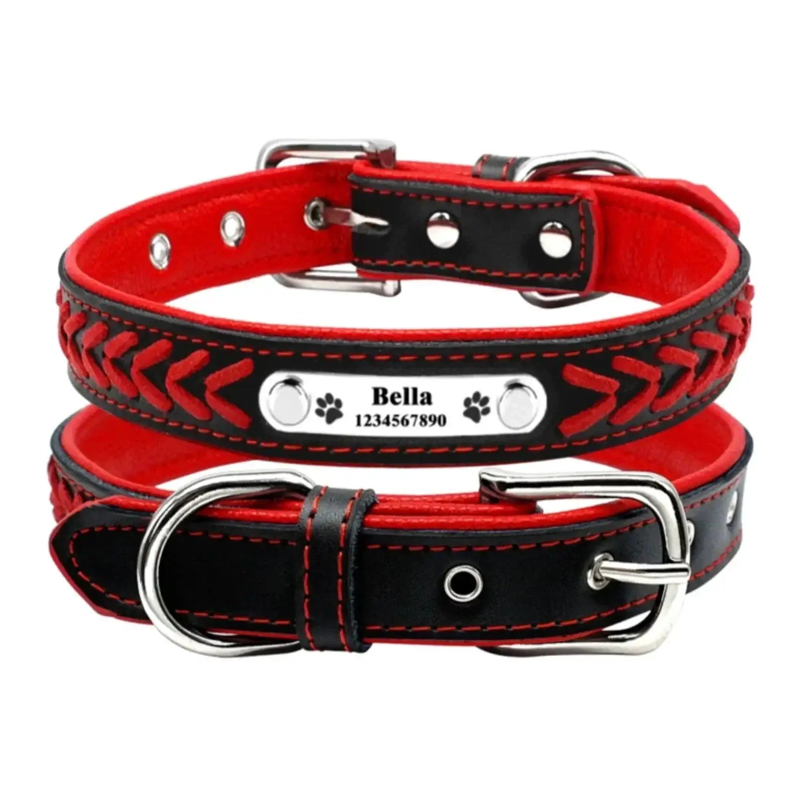 Personalized Leather Dog Collar Stylish Adjustable Fit