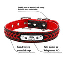 Personalized Leather Dog Collar Stylish Adjustable Fit