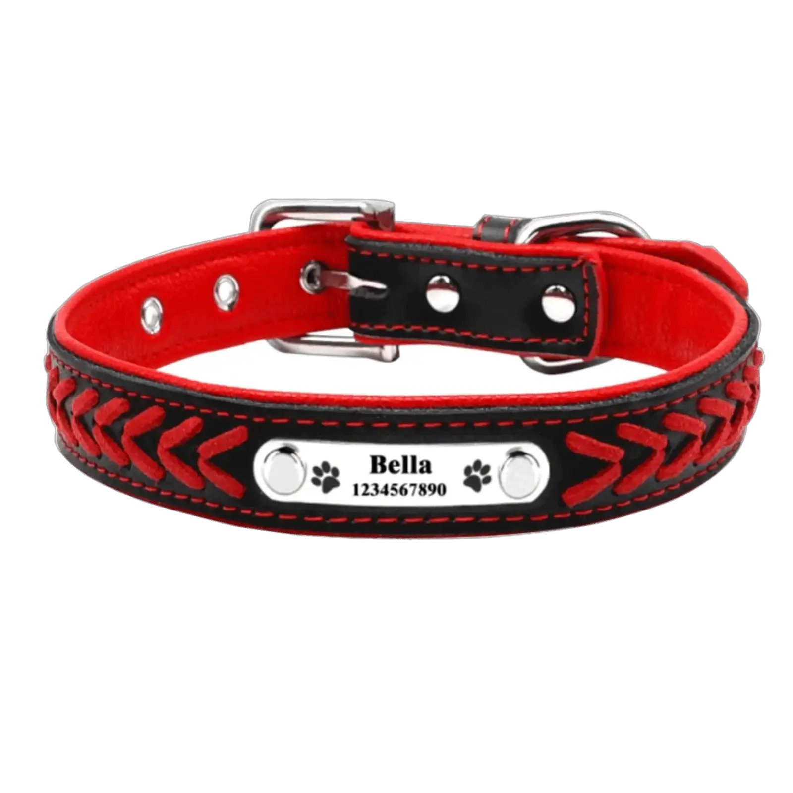 Personalized Leather Dog Collar Stylish Adjustable Fit