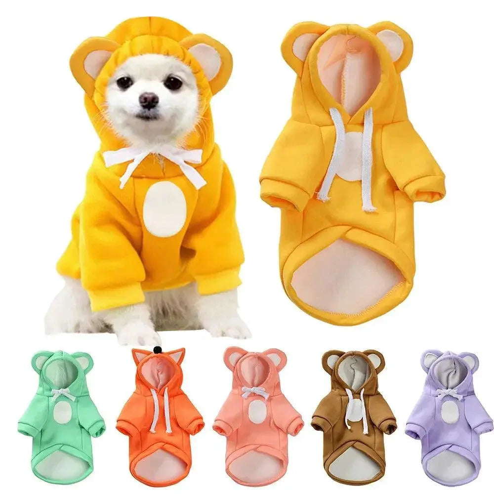 Cozy Plush Pet Jacket Hooded Coat For Small Dog Breeds