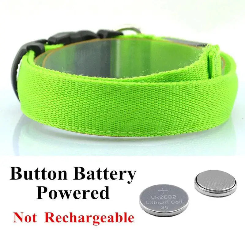 LED Glow Safety Dog Collar Adjustable Flashing Necklace