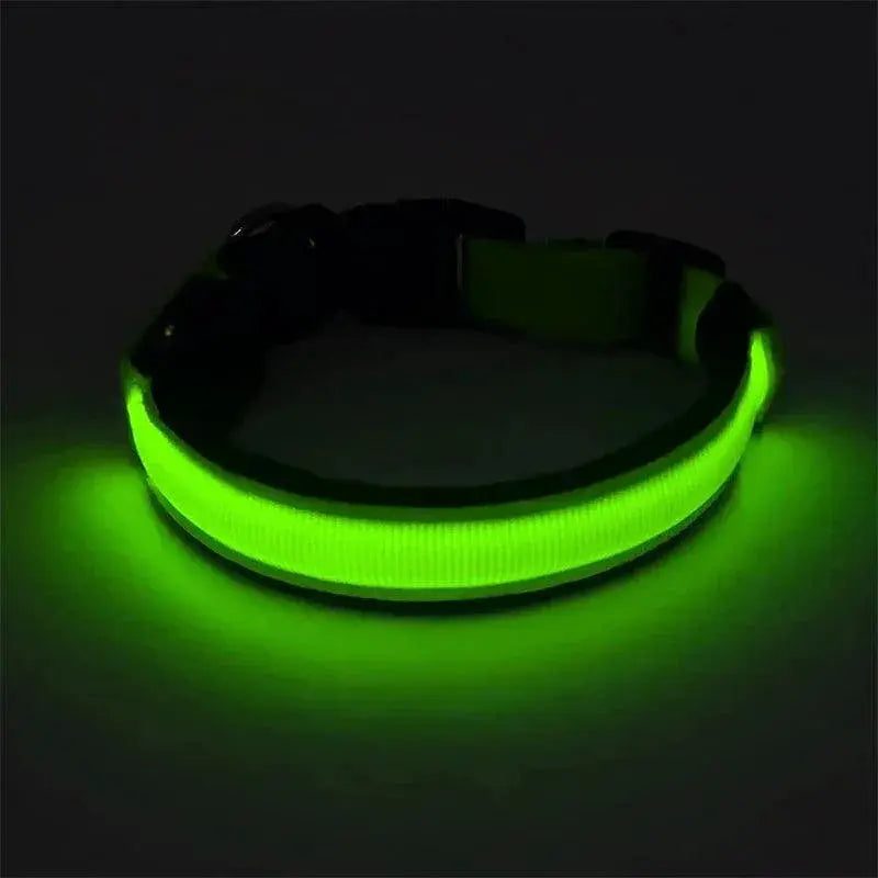 LED Glow Safety Dog Collar Adjustable Flashing Necklace