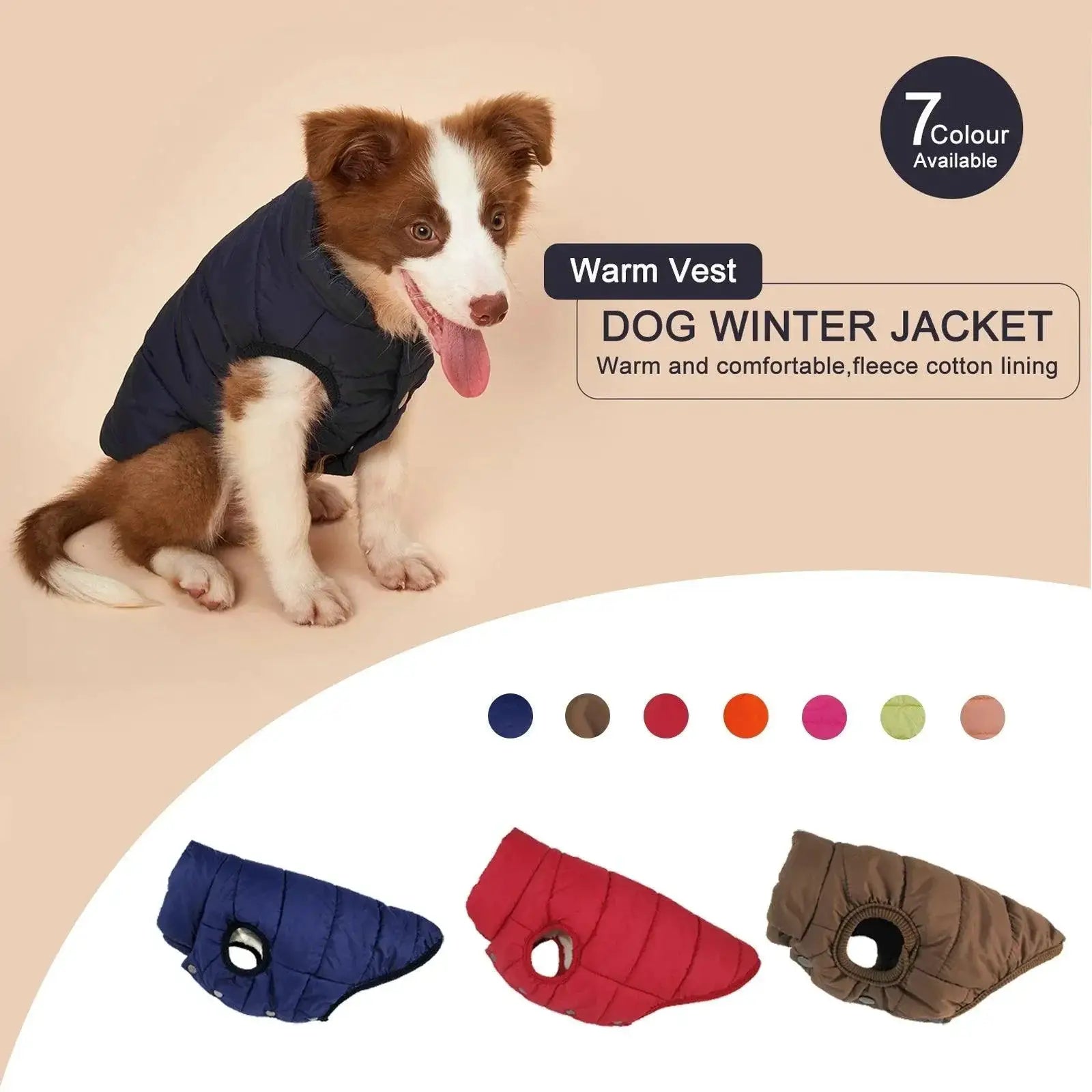 Winter Pup Warmer Cozy Fleece Dog Jacket for Cold Weather