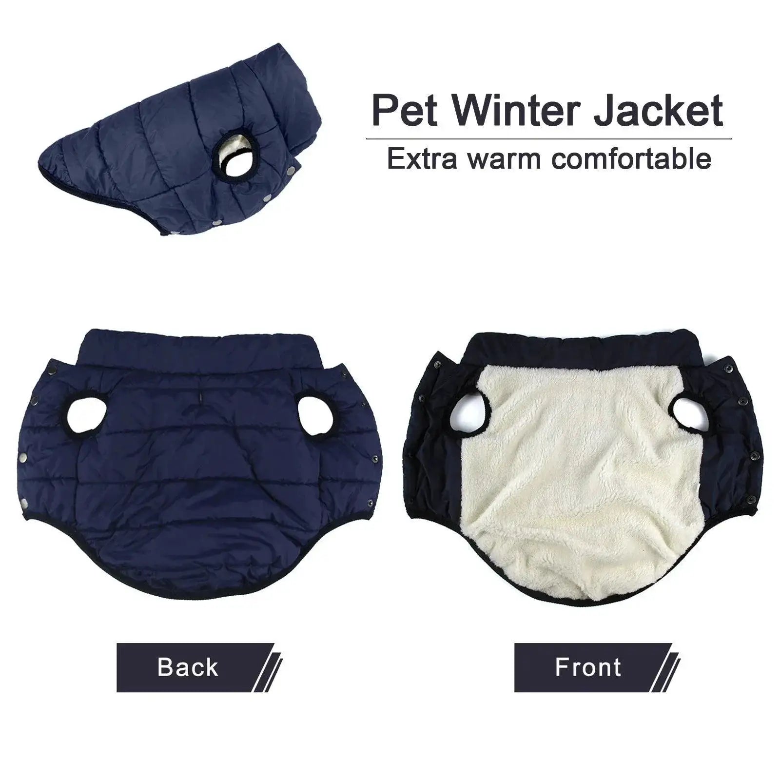 Winter Pup Warmer Cozy Fleece Dog Jacket for Cold Weather