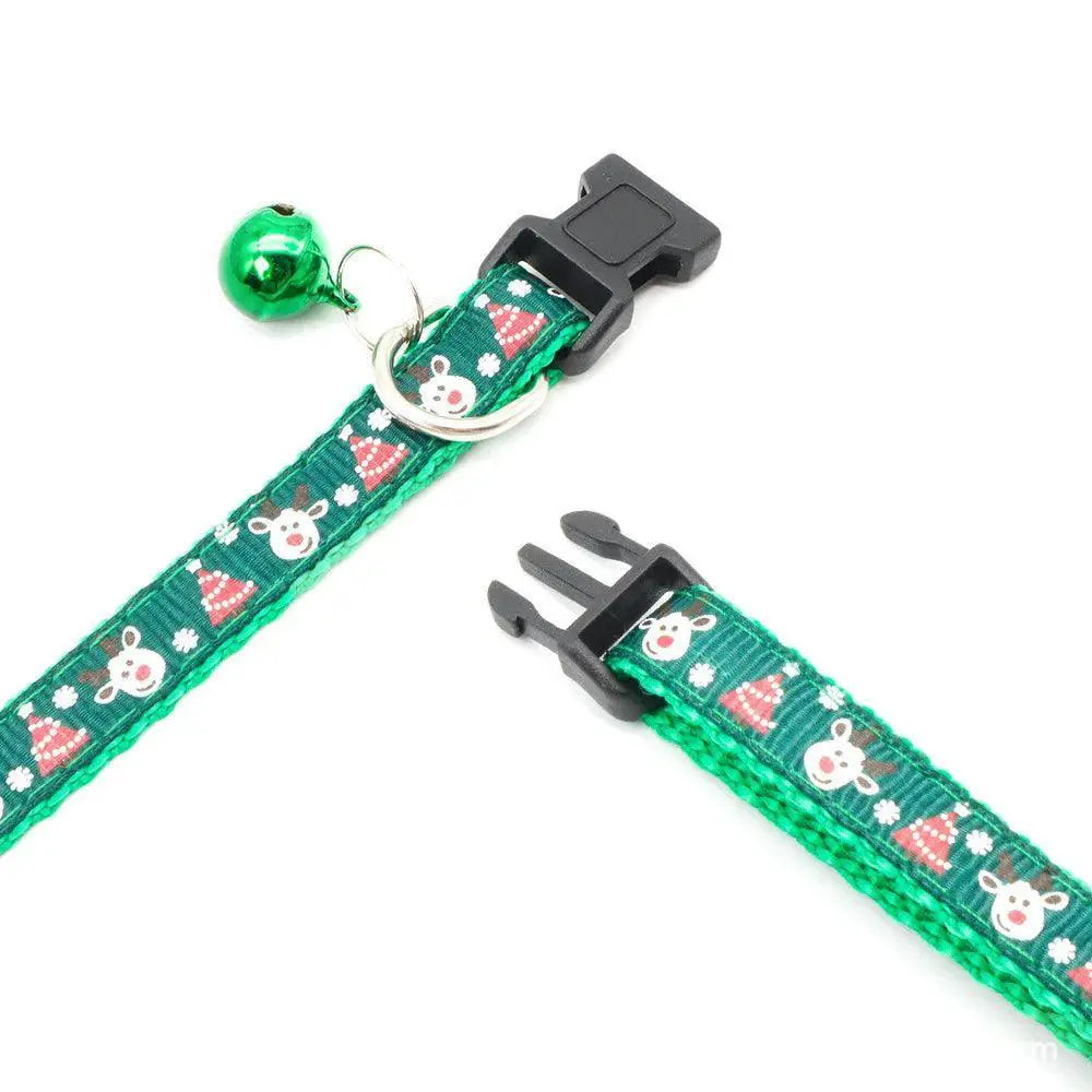 Adjustable Festive Pet Collar With Bell For Dogs And Cats