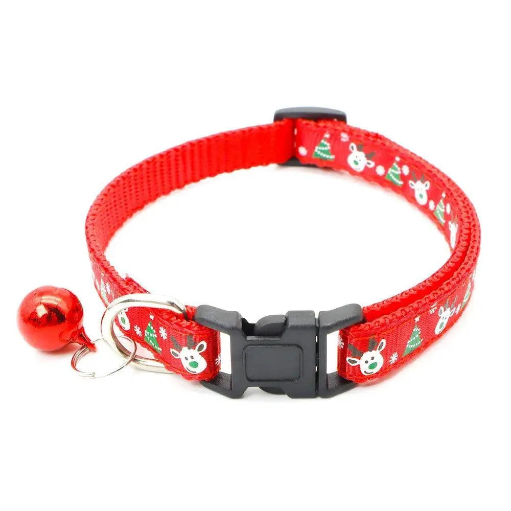 Adjustable Festive Pet Collar With Bell For Dogs And Cats