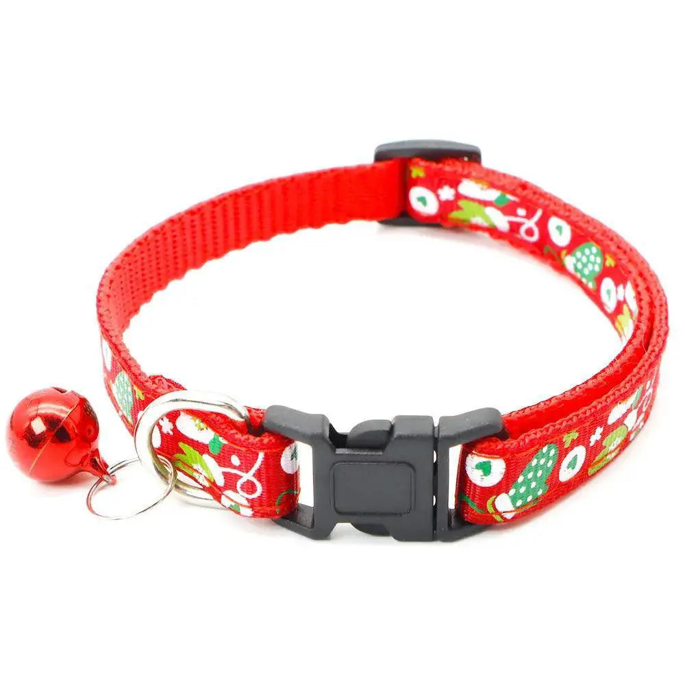 Adjustable Festive Pet Collar With Bell For Dogs And Cats