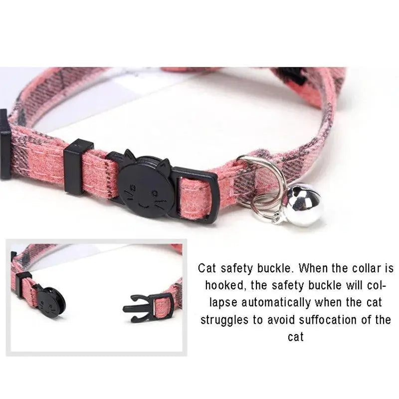 Charming Breakaway Bow Tie Cat Collar With Bell Safety Style