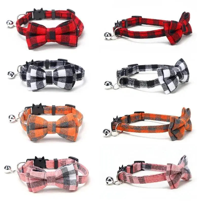 Charming Breakaway Bow Tie Cat Collar With Bell Safety Style