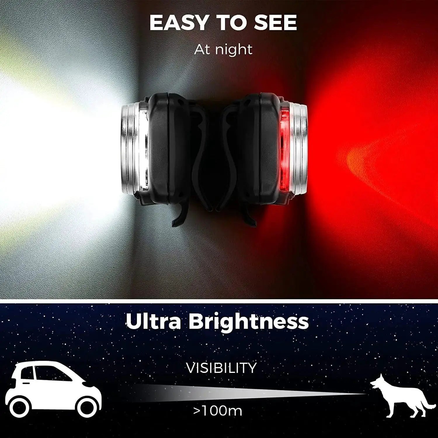 Led Dog Collar Safety Lights For Night Walks And Runs