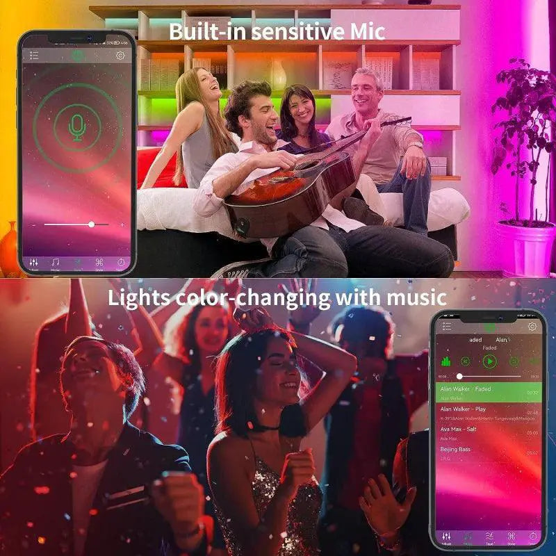 Color Changing LED Smart Strip Lights With Music Sync App