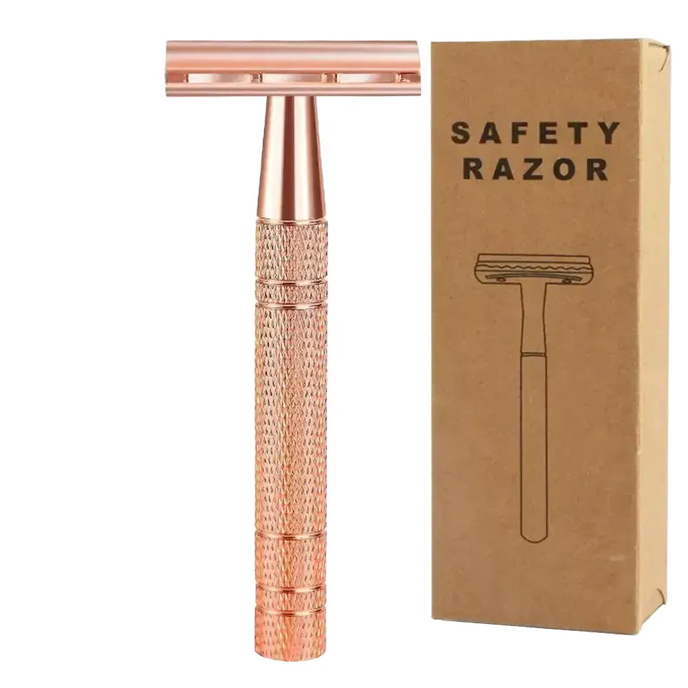 Safety Razor Kit for Men Gentle Shave — Rose Gold