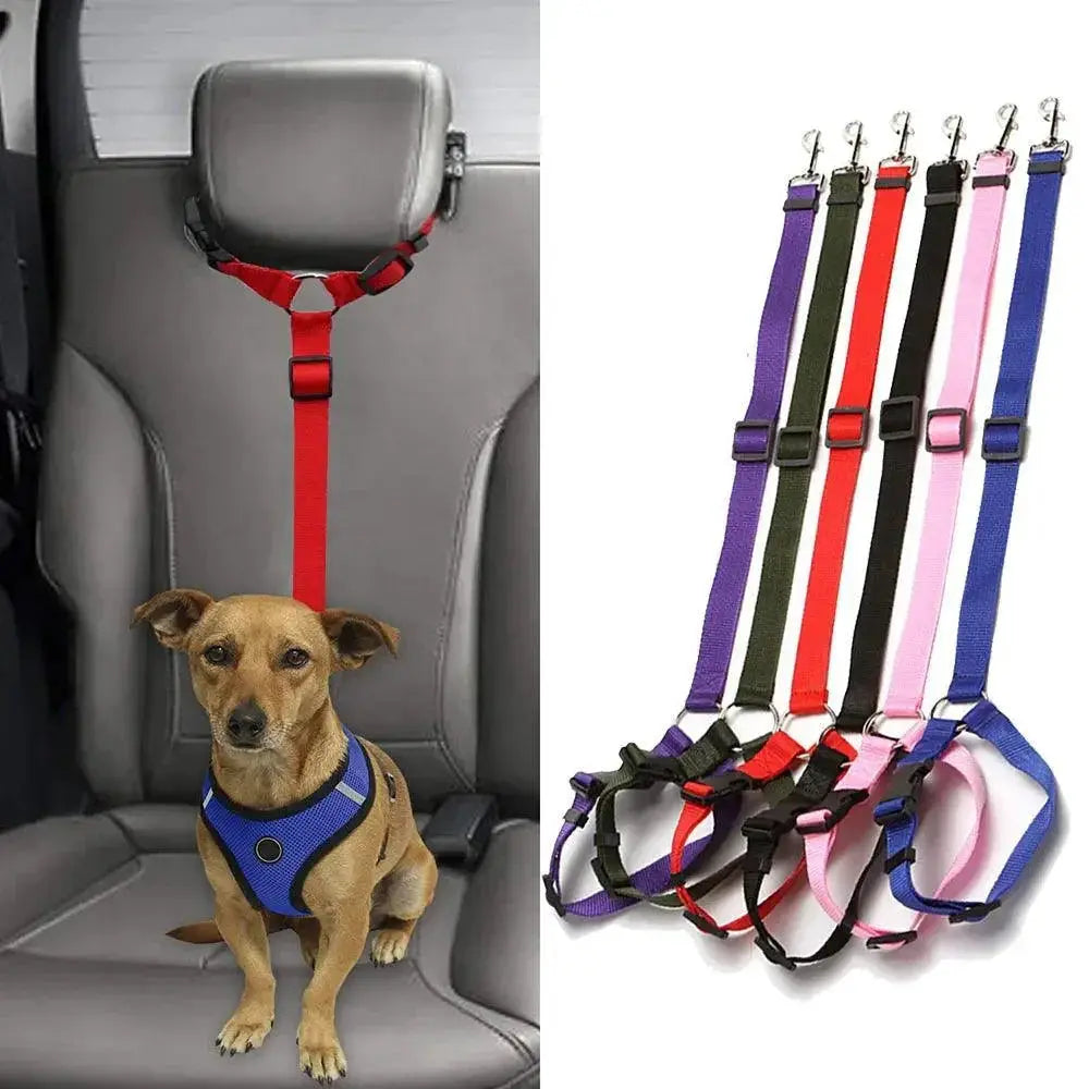 Pet Travel Harness and Adjustable Nylon Seat Belt Leash