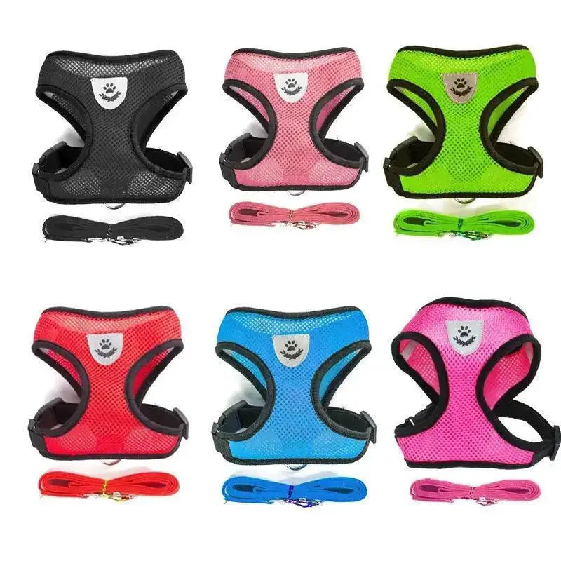 Breathable Nylon Mesh Harness With Leash For Small Dogs