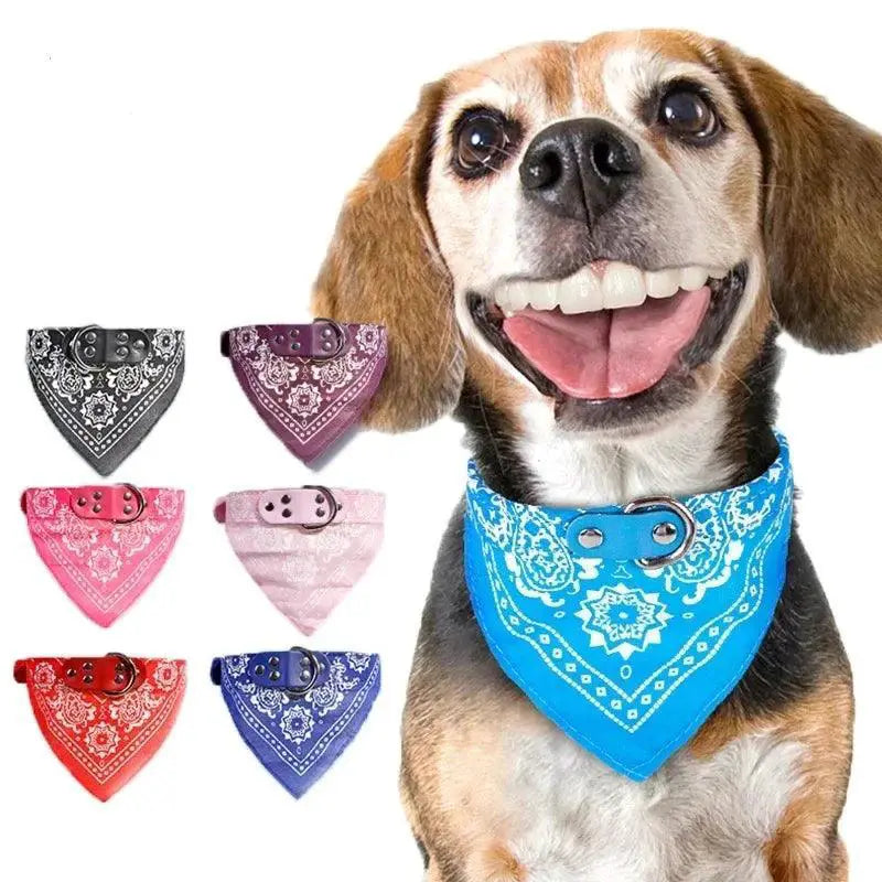 Pet Neckerchief Collar With Cute Print Scarf For Small Pets