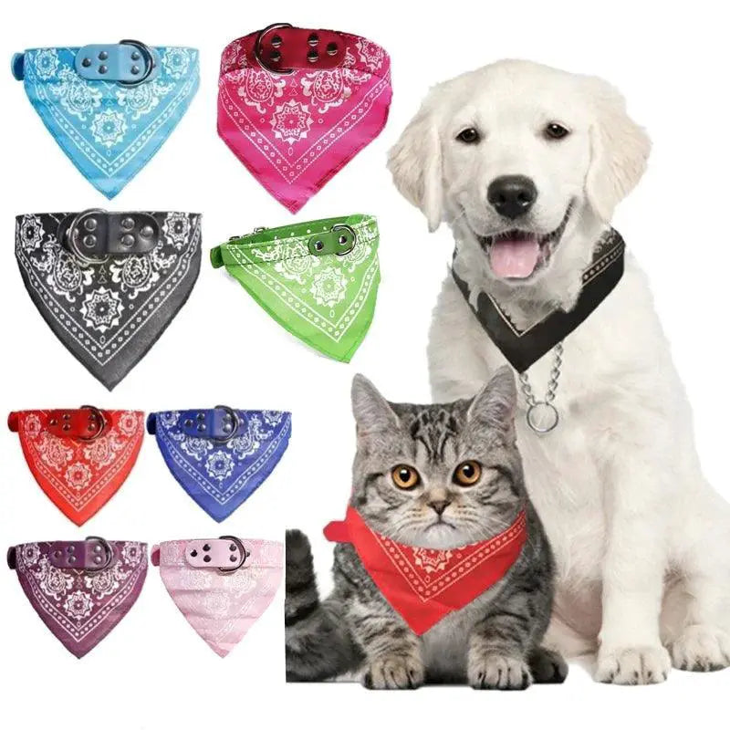 Pet Neckerchief Collar With Cute Print Scarf For Small Pets