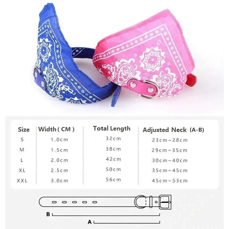 Pet Neckerchief Collar With Cute Print Scarf For Small Pets