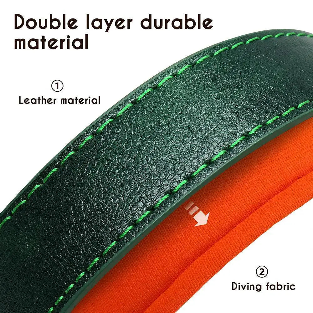 Stylish Personalized Leather Dog Collar With Free Engraving