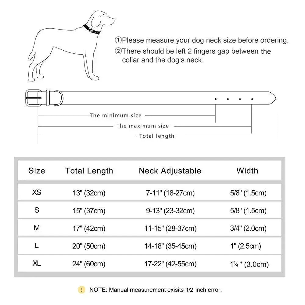 Stylish Personalized Leather Dog Collar With Free Engraving