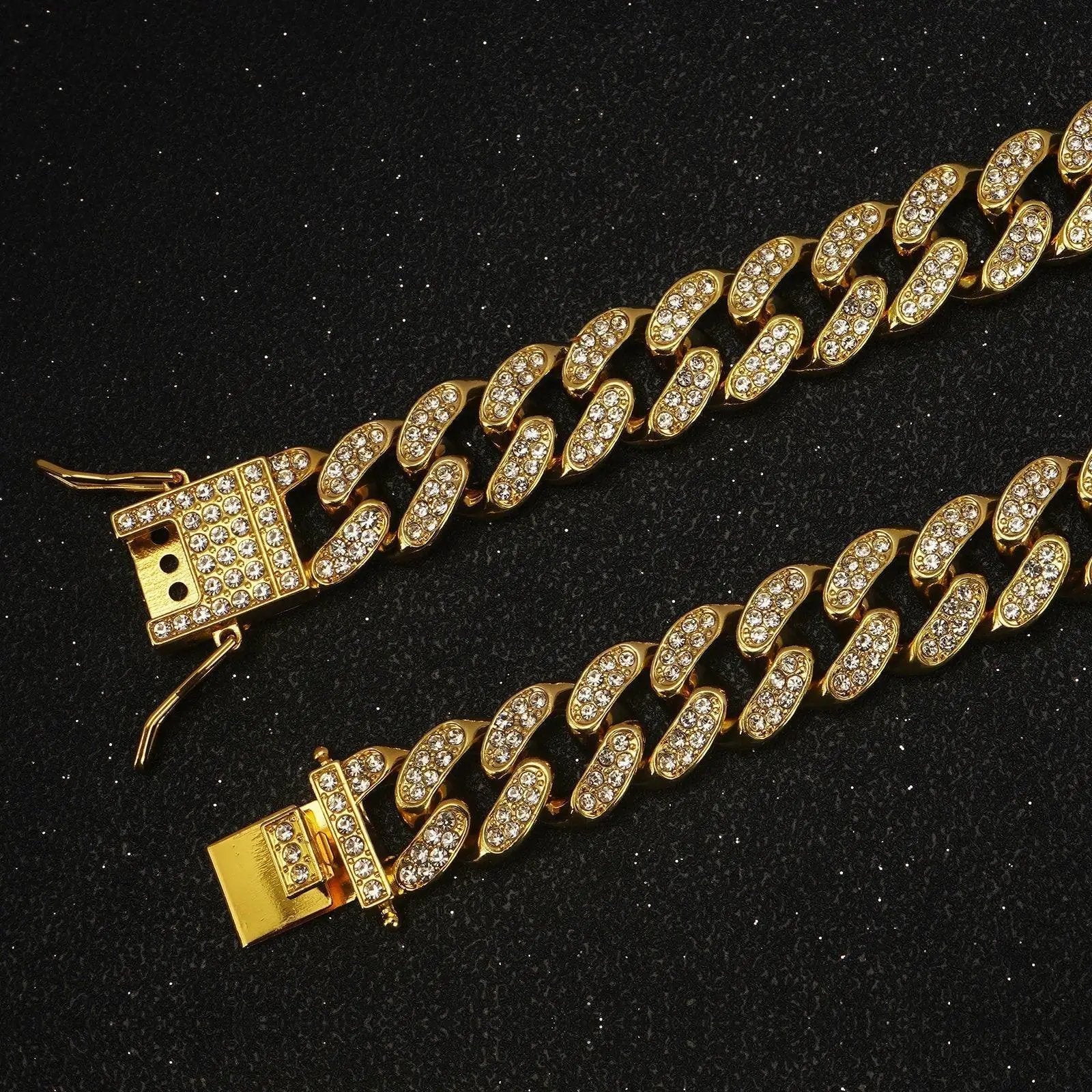 Diamond Dog Chain Cuban Collar Luxury Pet Jewelry Exquisite