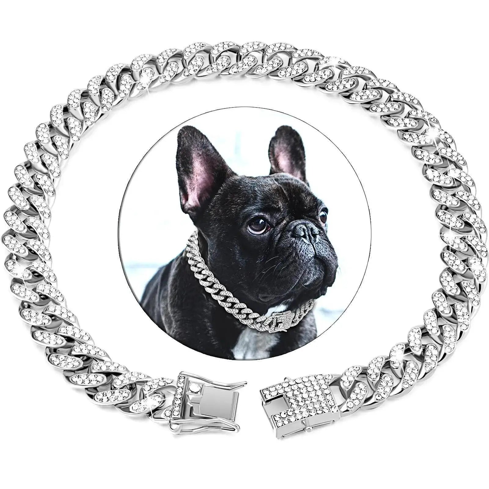 Diamond Dog Chain Cuban Collar Luxury Pet Jewelry Exquisite